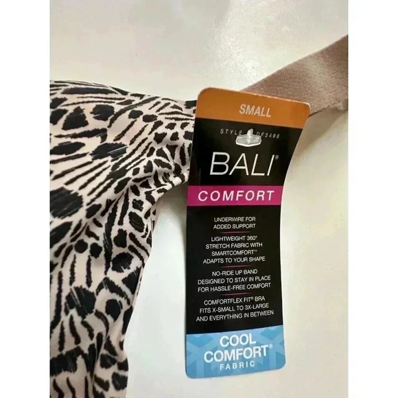Bali Women Underwire Comfort Bra Size Small Style 3498 Animal Leopard Print NWT - Picture 3 of 7